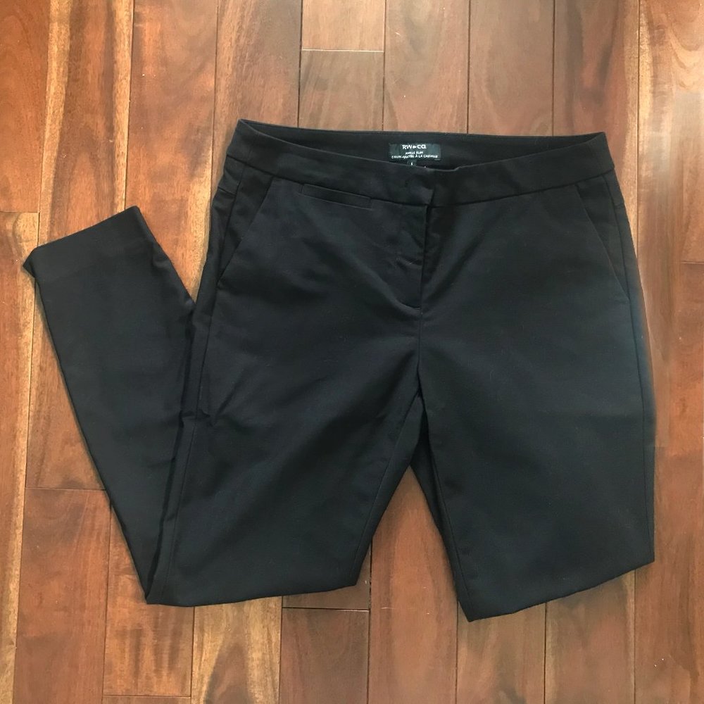 Black ankle slim dress pants